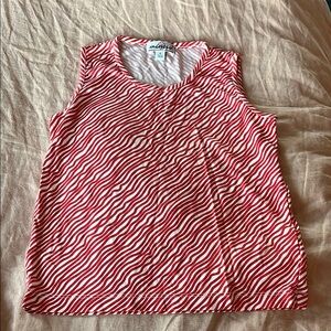 Red and White Striped Women's Top